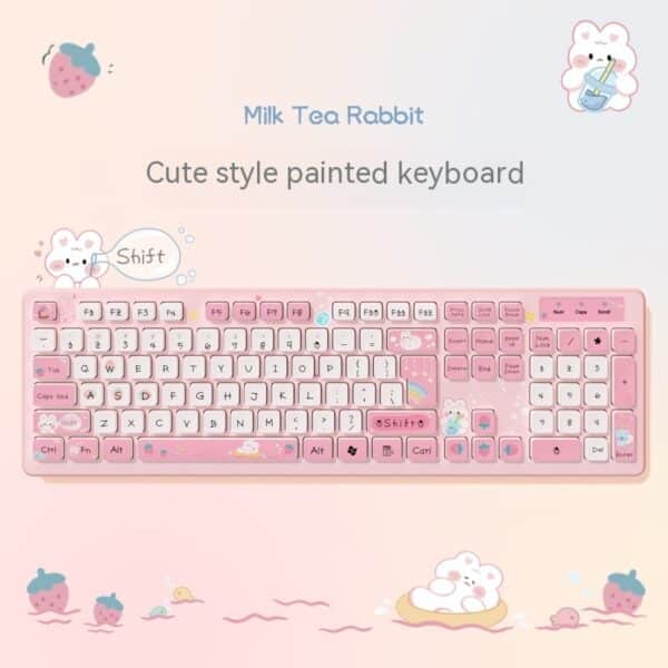 Cute pink Keyboard Kawaii LeafTypist™