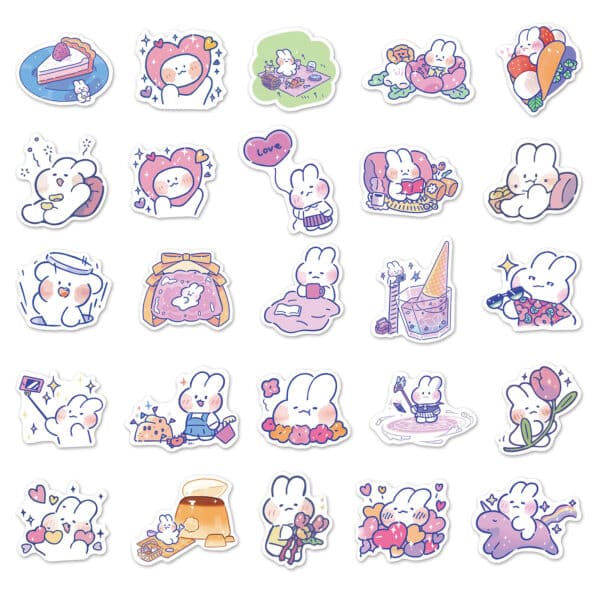 Kawaii Bunny Stickers Cute Rabbit Stickers set pack