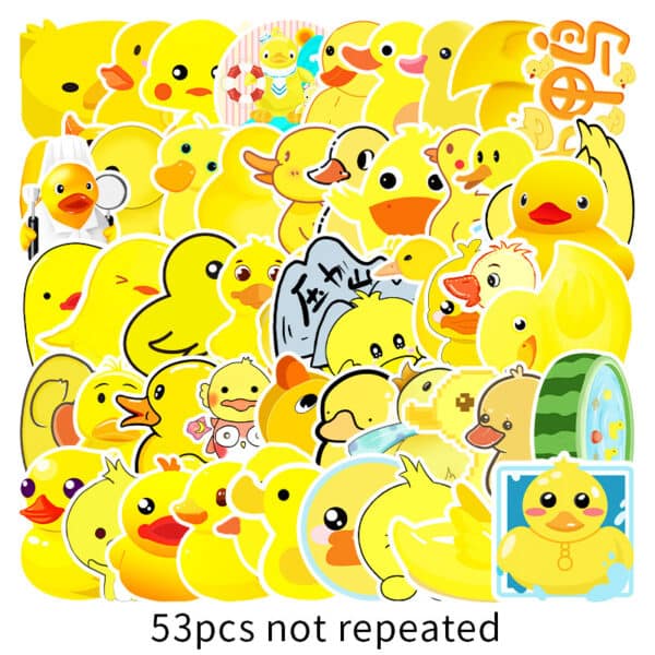 yellow duck stickers 53 Pcs Kawaii Cute Duck Stickers Non-Repeated