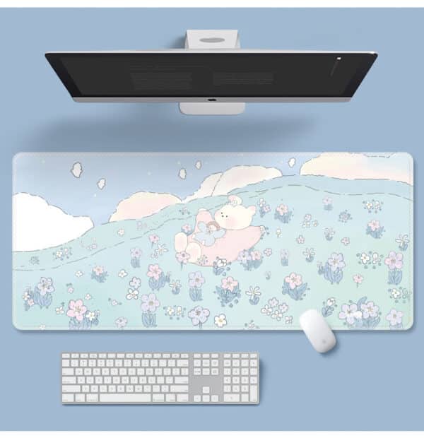 meadow desk mat with flowers