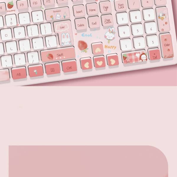 Quiet Keyboard Pink Cartoon Keyboard kawaii style