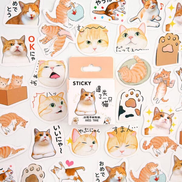 Pink Kawaii Stickers Pink Yume Stickers cat