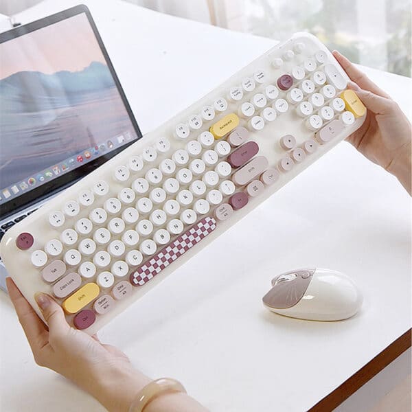 colorful white Cute Keyboard and Mouse Combo