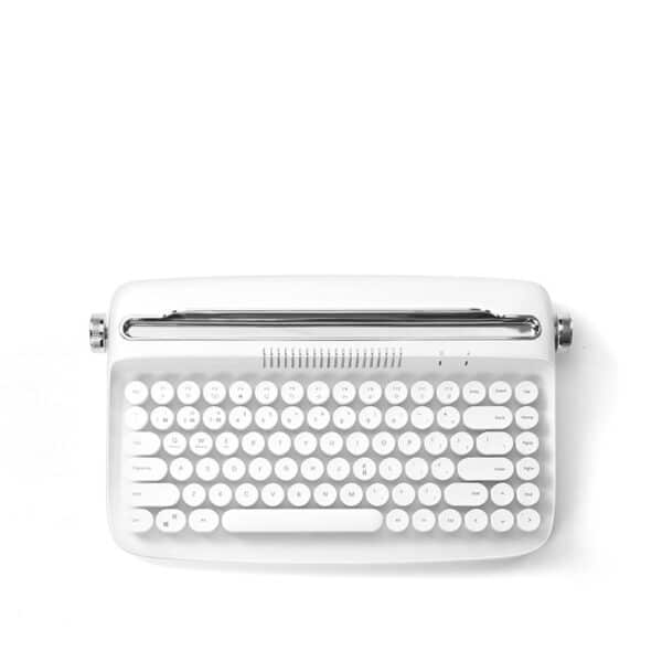 white typewriter keyboard