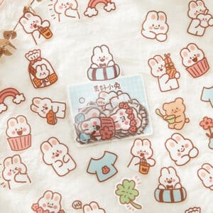 white Bunny Stickers Cute Stickers Pack 40Pcs