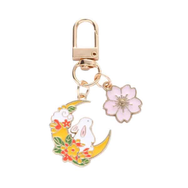 Cute Moon Keychain keyring Sakura Rabbit Keyring