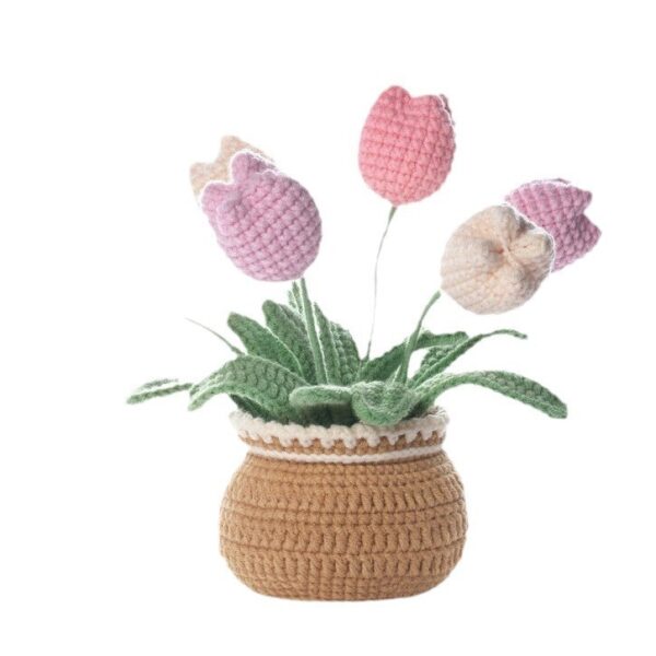 pink tulips Flower Crochet Kits for Beginners
