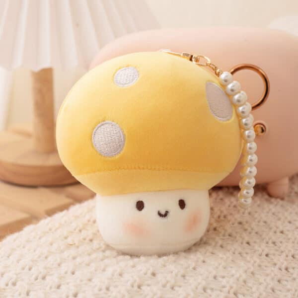 yellow mushroom keychain