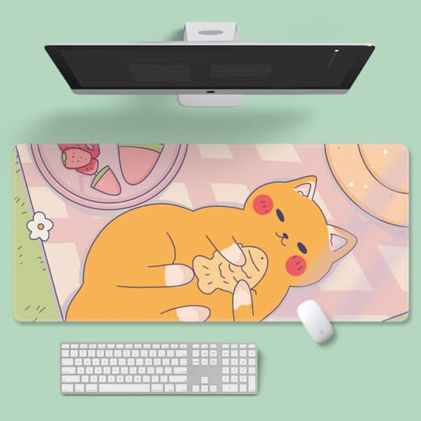 Large cute cat mouse pad
