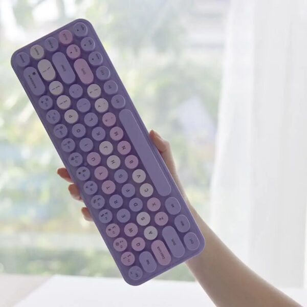 purple Small Wireless Keyboard with Mouse