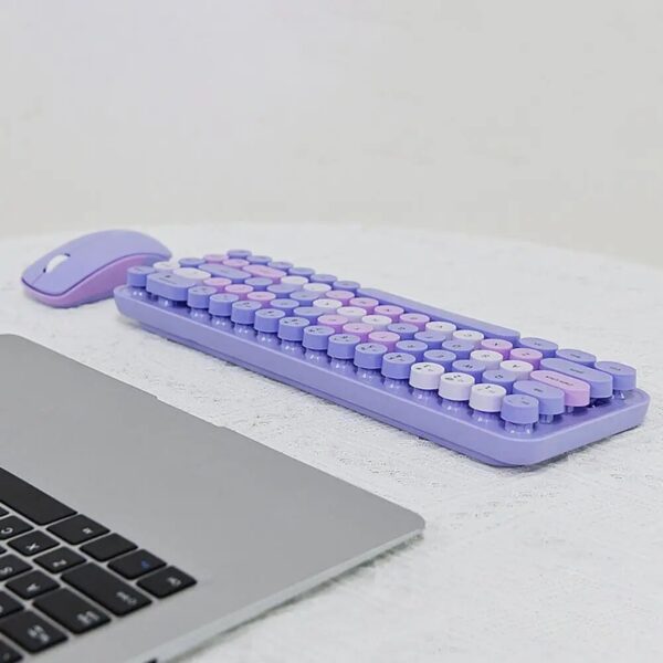 purple Small Wireless Keyboard with Mouse