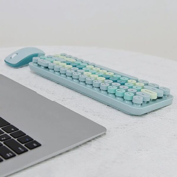 blue Small Wireless Keyboard with Mouse