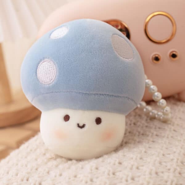 mushroom plush keyring