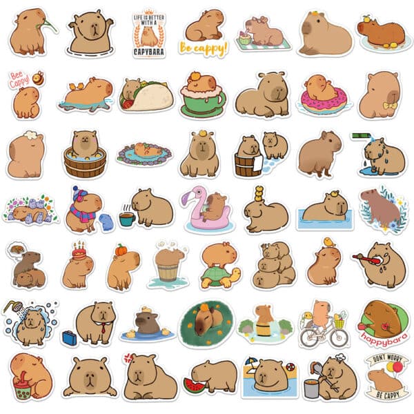 cute Capybara Stickers Cute sticker Pack rodent stickers 50 Pcs