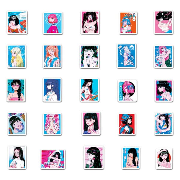 Cute Character Stickers pack Cute Japanese stickers set 51Pcs