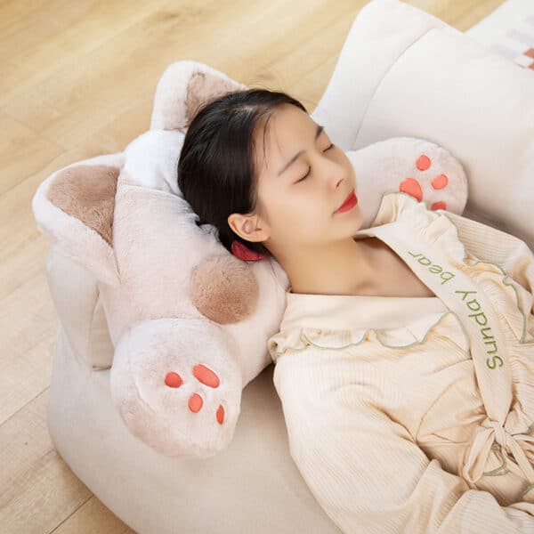 cute fox pillow beige