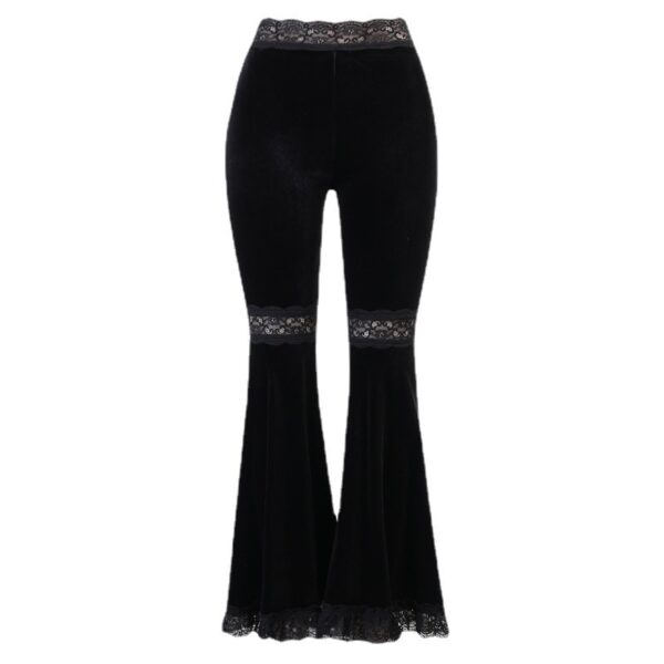 with laceWomens Goth Pants on white background
