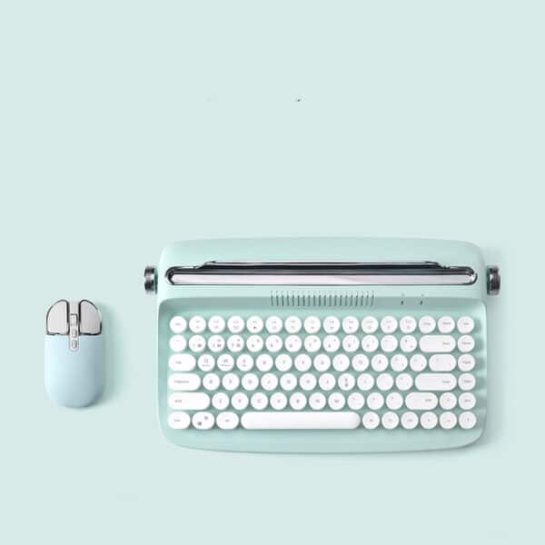 Typewriter Keyboard with mouse blue color