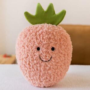 pink strawberry plush fruits