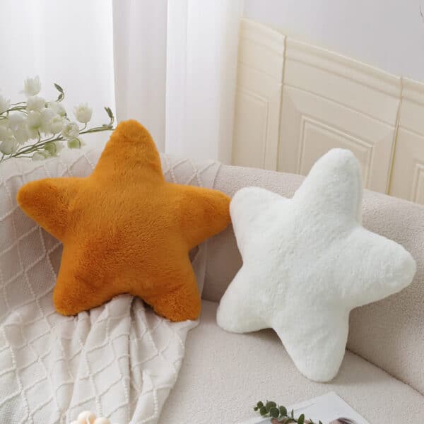 Orange and White Star Pillows Cute