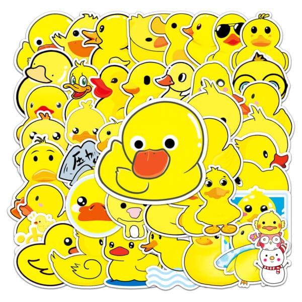 53 Pcs Kawaii Cute Duck Stickers Non-Repeated