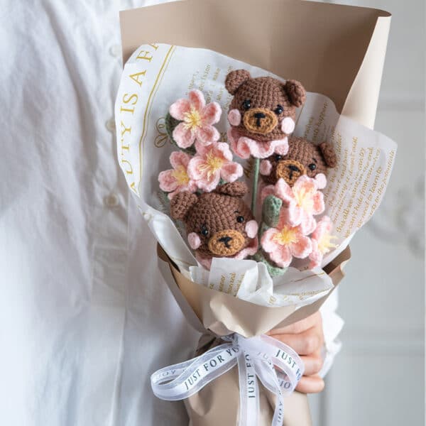 cute bears crochet kit bouquet