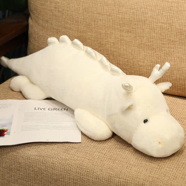 white Kawaii Dragon Plush Large 4 Sizes