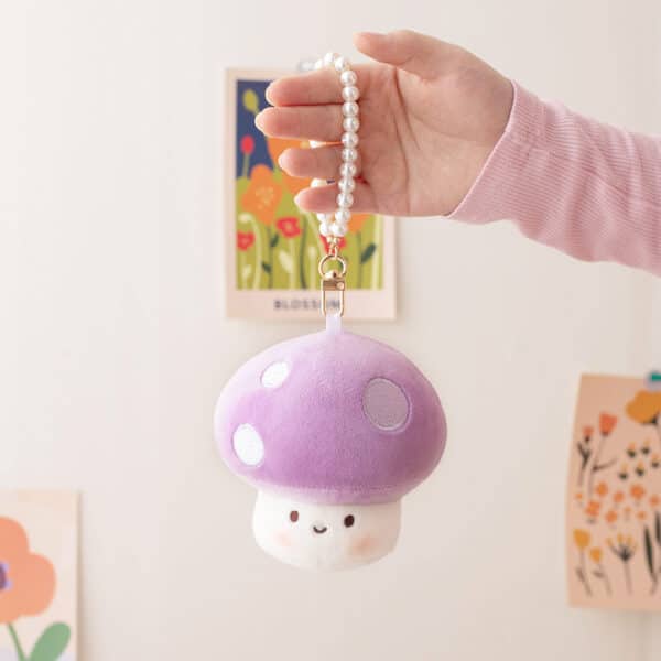 Cute Mushroom Plush Keychain mushroom Keyring