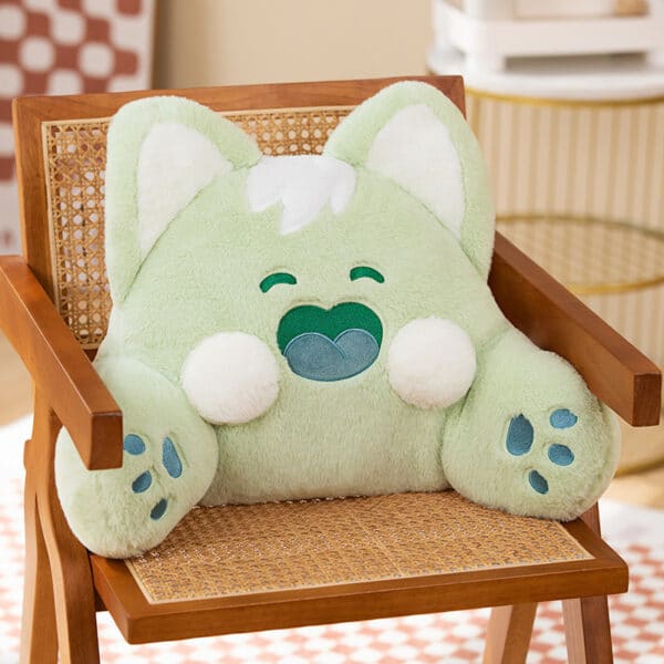 cute cat cushion green color