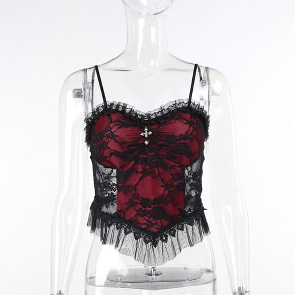 LACY Goth Halter Top on mannequin