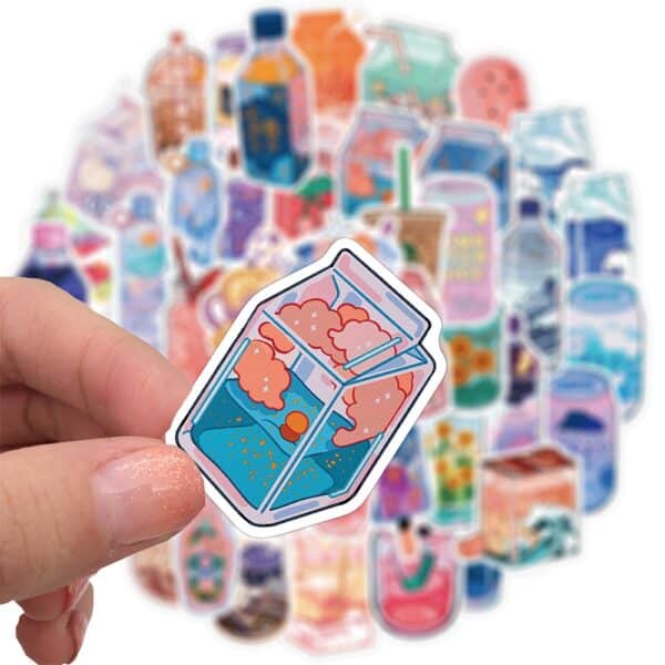 kawaii cute drink Stickers Kawaii Drinks 50 Pcs