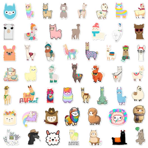 Cute Alpaca Stickers Cute Pack 50Pcs