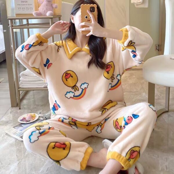 Kawaii Avocado Pajamas Set Plush Pajamas