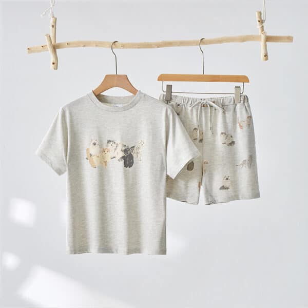 Realistic Cat Pajamas Set Kitten Summer Nightwear