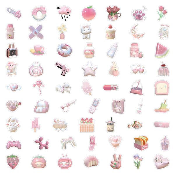 Cute Girly Stickers Cocuette Pack 63Pcs