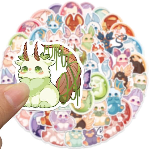 Cute Fantasy Stickers Cute Creatures 50Pcs