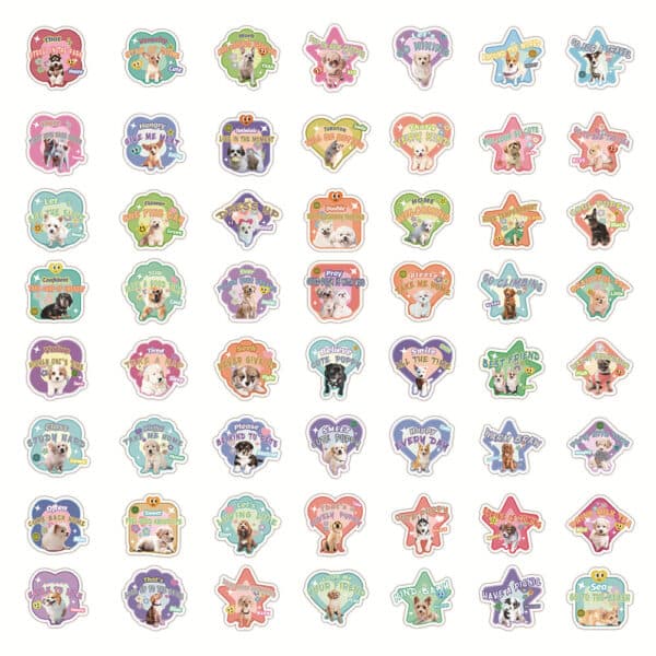 Cute Puppy Stickers Cute Big Pack 60Pcs