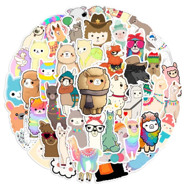 Cute Alpaca Stickers Cute Pack 50Pcs