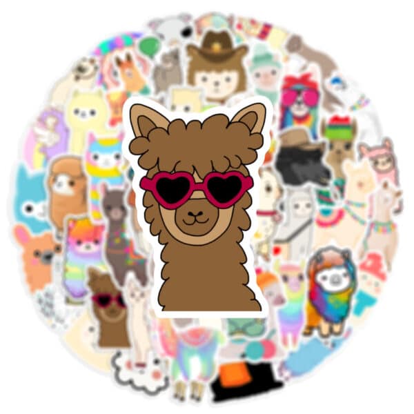 Cute Alpaca Stickers Cute Pack 50Pcs