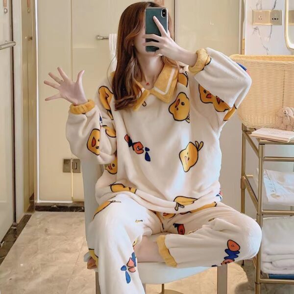 Kawaii Avocado Pajamas Set Plush Pajamas