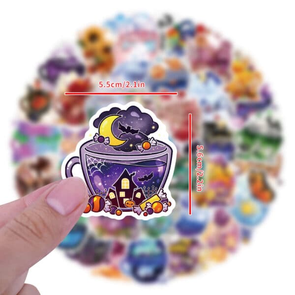 Cute Tea Cup Stickers Cute Pack 50Pcs