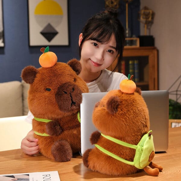 Capybara Stuffed Toy with Cute Avocado Bag