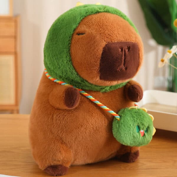 Bunny Capybara Plush with Removable Cap and Hat