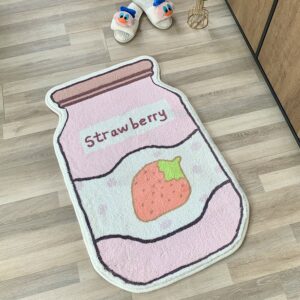 Strawberry Milk Rug Pink Drink Mat