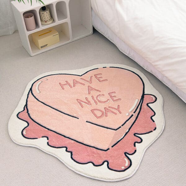 Cute Heart Mat with Quote Positive Affirmation "Have a Nice Day"