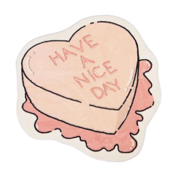 Cute Heart Mat with Quote Positive Affirmation "Have a Nice Day"