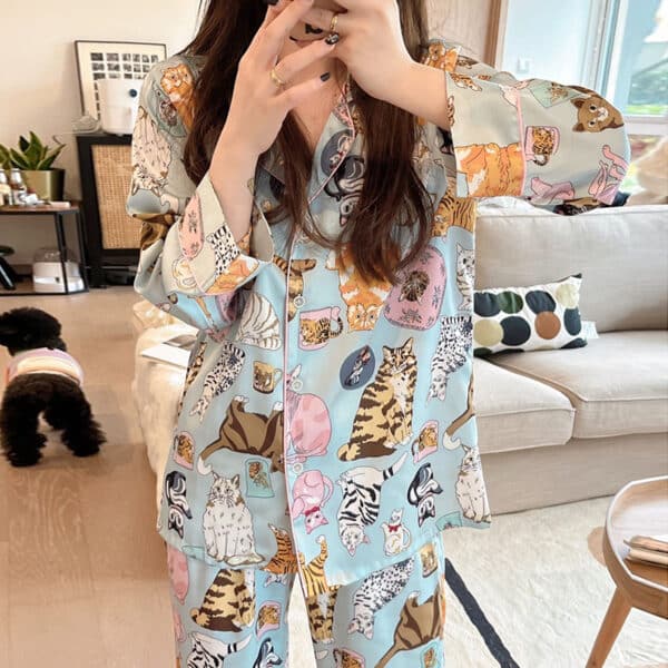 Kitten Pajama Set Womens | Various Cute Breeds of Cats