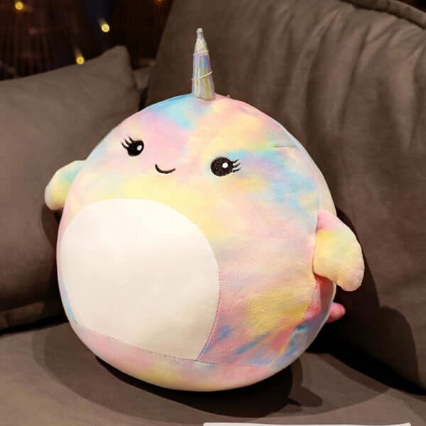 Kawaii Unicorn Plush Animal | Round Rainbow