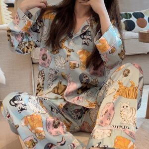 Kitten Pajama Set Womens | Various Cute Breeds of Cats