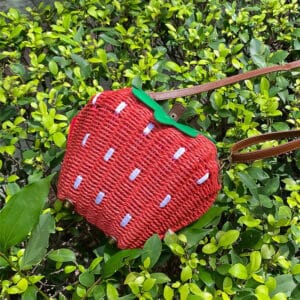 Cute Rattan Strawberry Woven Purse